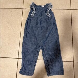 GAP Chambray Kids Romper with Lace Trim